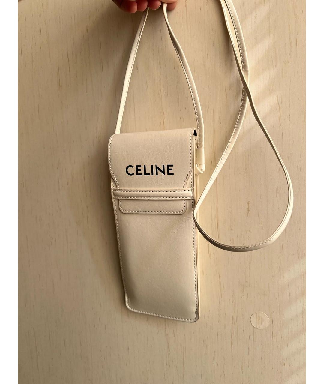 CELINE Белая сумка через плечо, фото 5