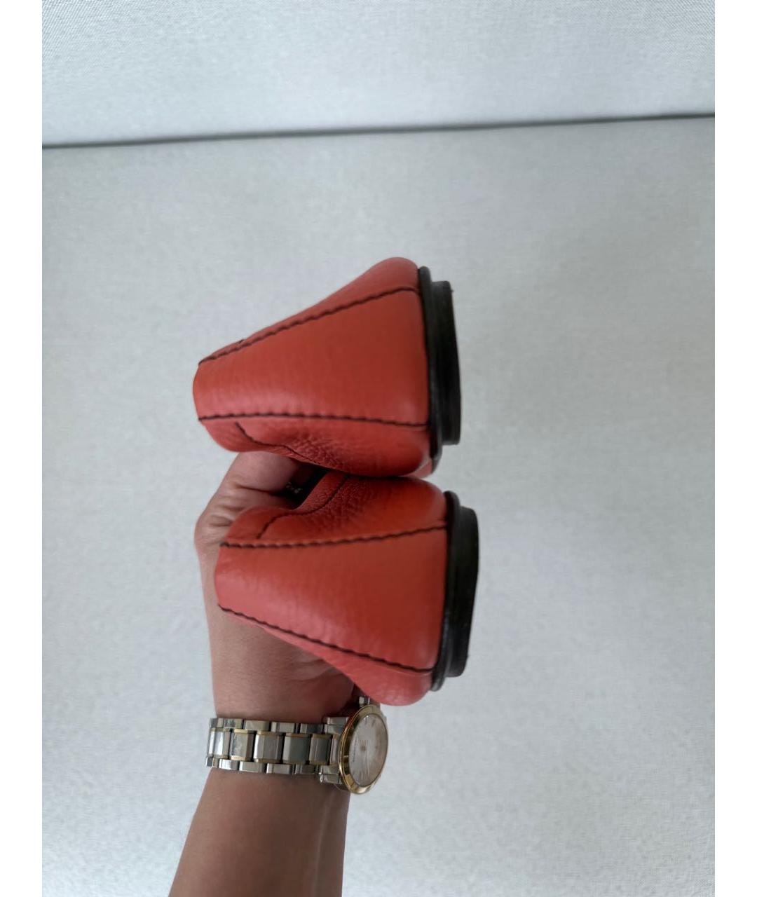 LOUIS VUITTON Коралловые кожаные балетки, фото 6