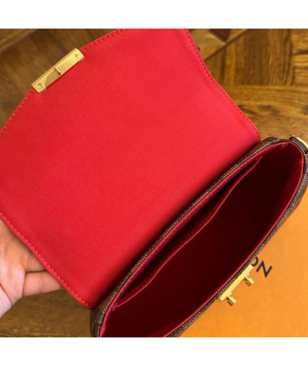 LOUIS VUITTON Коричневая кожаная сумка через плечо, фото 3