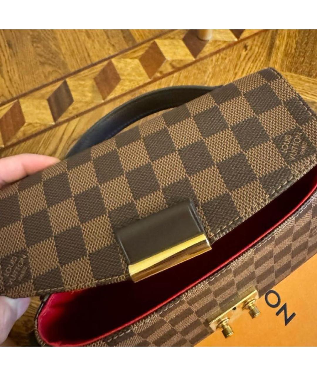 LOUIS VUITTON Коричневая кожаная сумка через плечо, фото 2