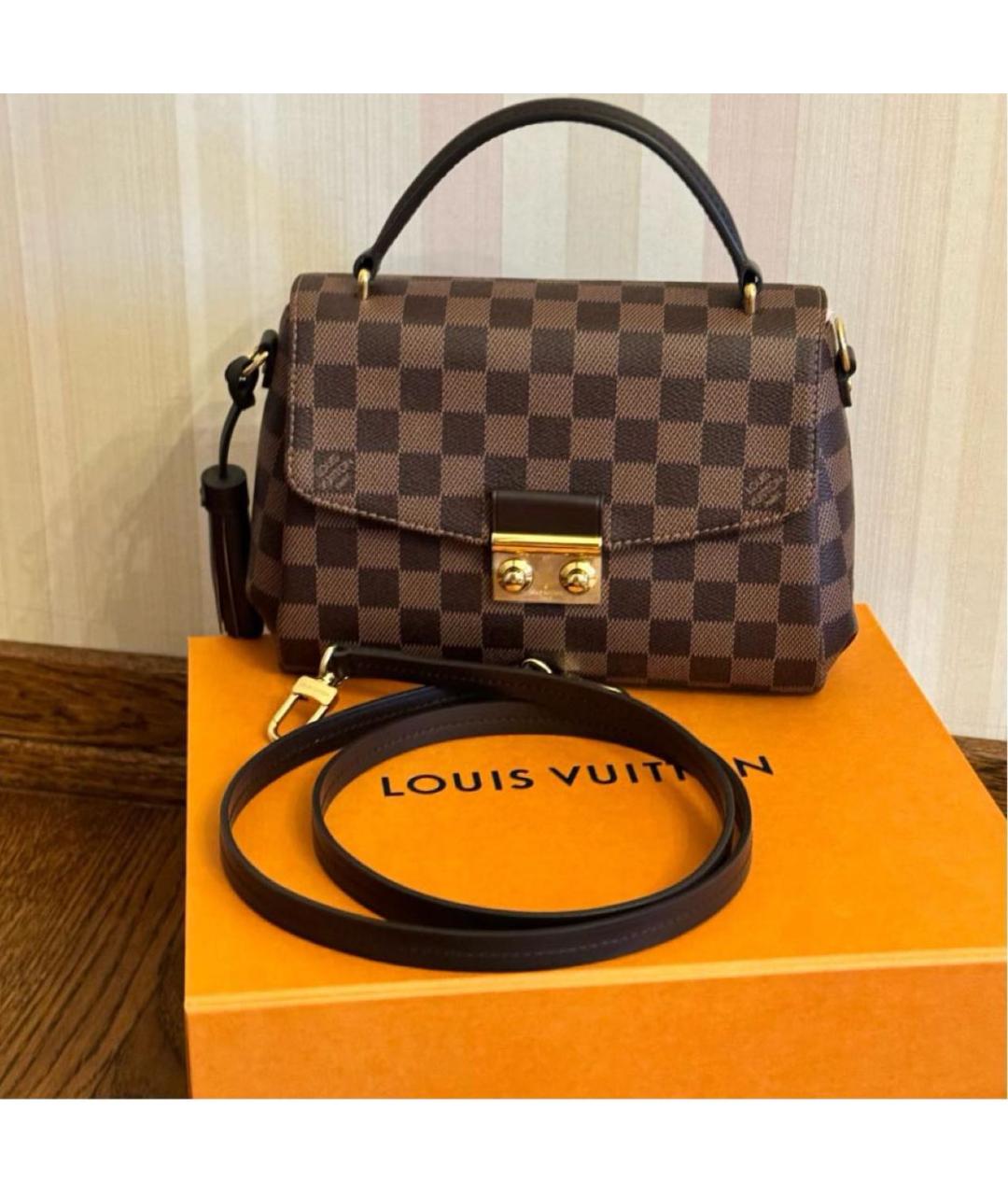 LOUIS VUITTON Коричневая кожаная сумка через плечо, фото 8