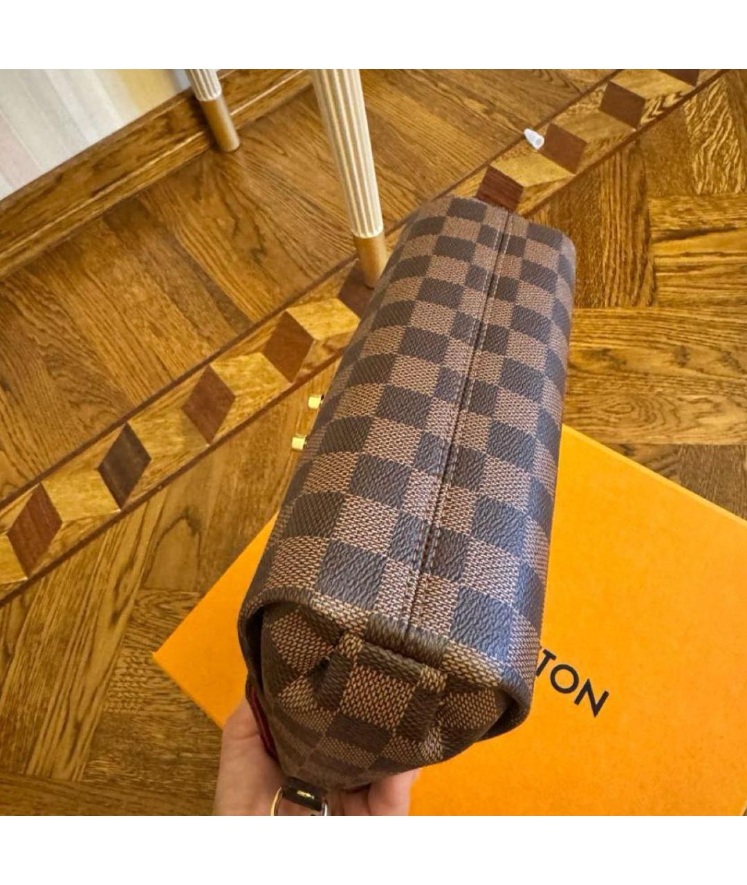 LOUIS VUITTON Коричневая кожаная сумка через плечо, фото 5