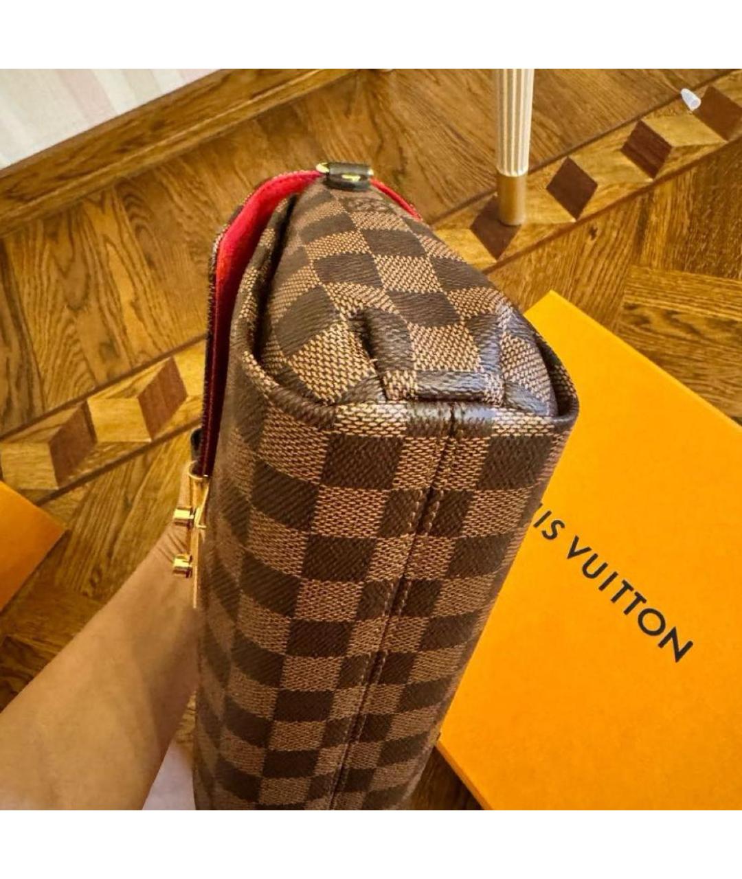 LOUIS VUITTON Коричневая кожаная сумка через плечо, фото 4