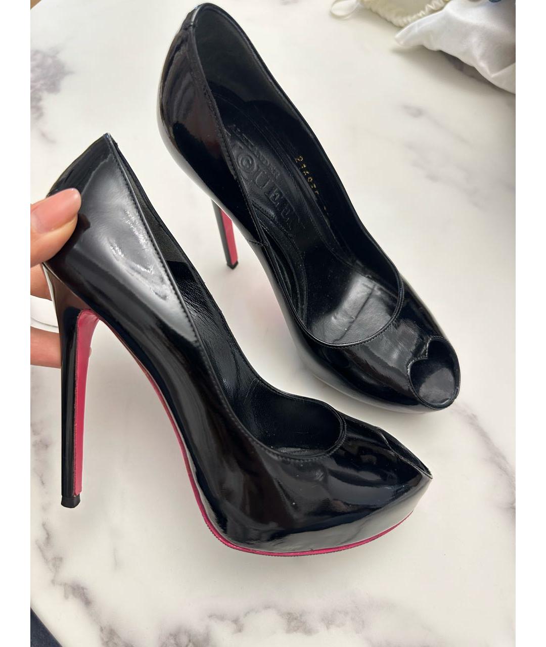 ALEXANDER MCQUEEN Черные кожаные туфли, фото 2