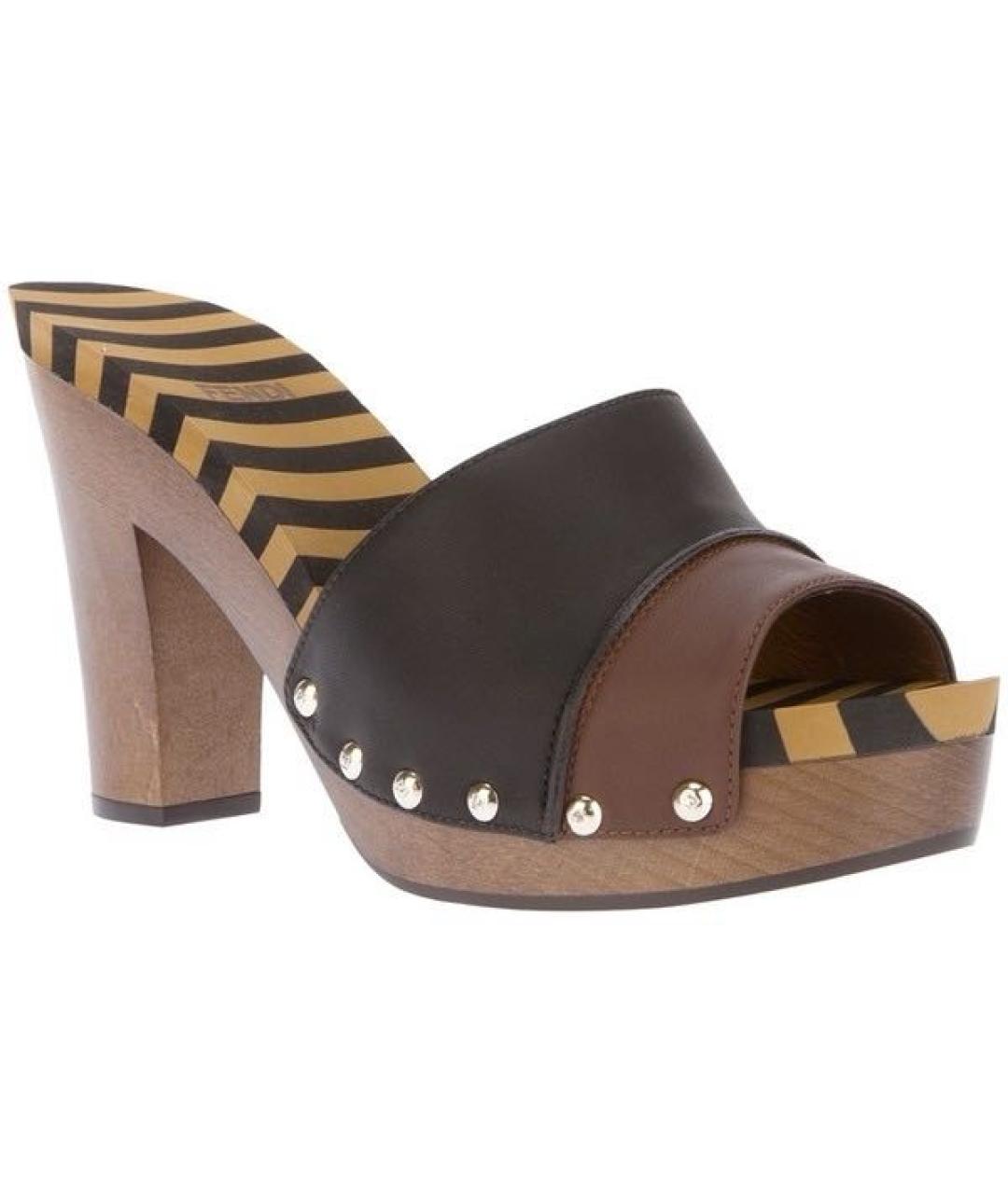 FENDI Мульти кожаные сабо, фото 9