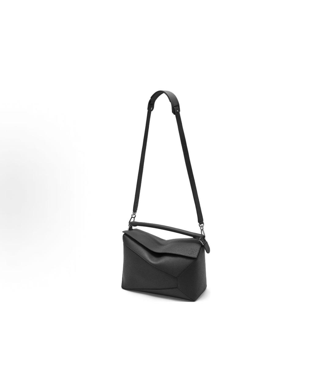 LOEWE Черная кожаная сумка с короткими ручками, фото 3
