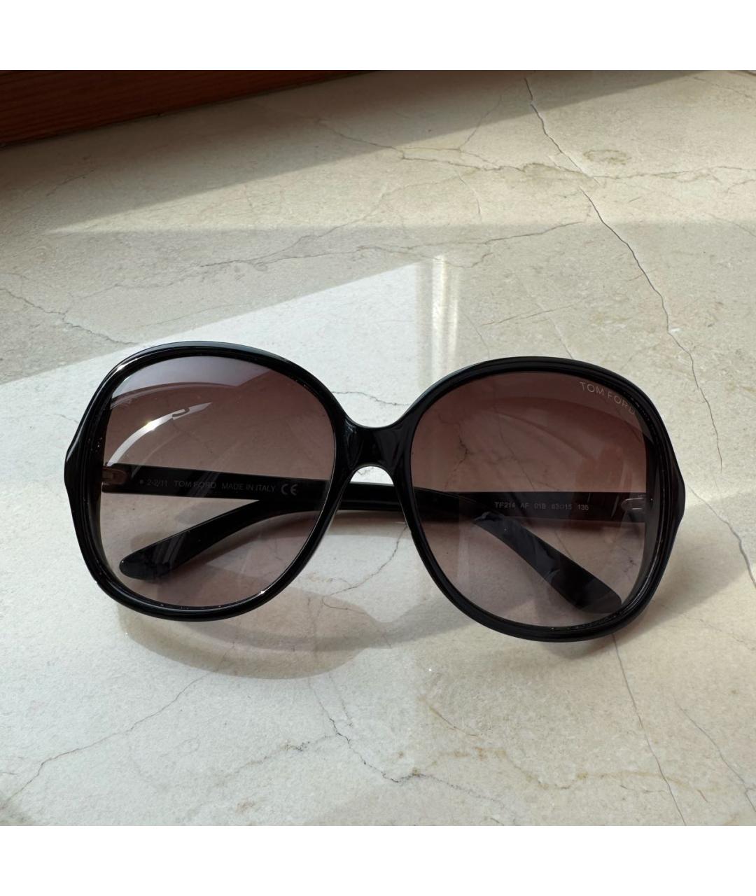 TOM FORD Черные пластиковые солнцезащитные очки, фото 6