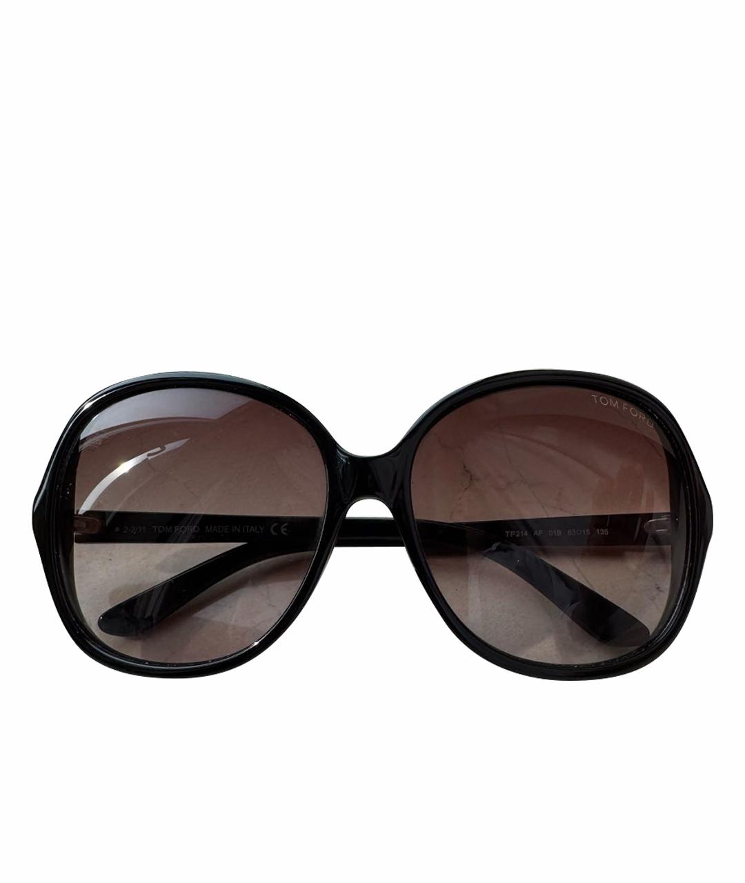 TOM FORD Черные пластиковые солнцезащитные очки, фото 1