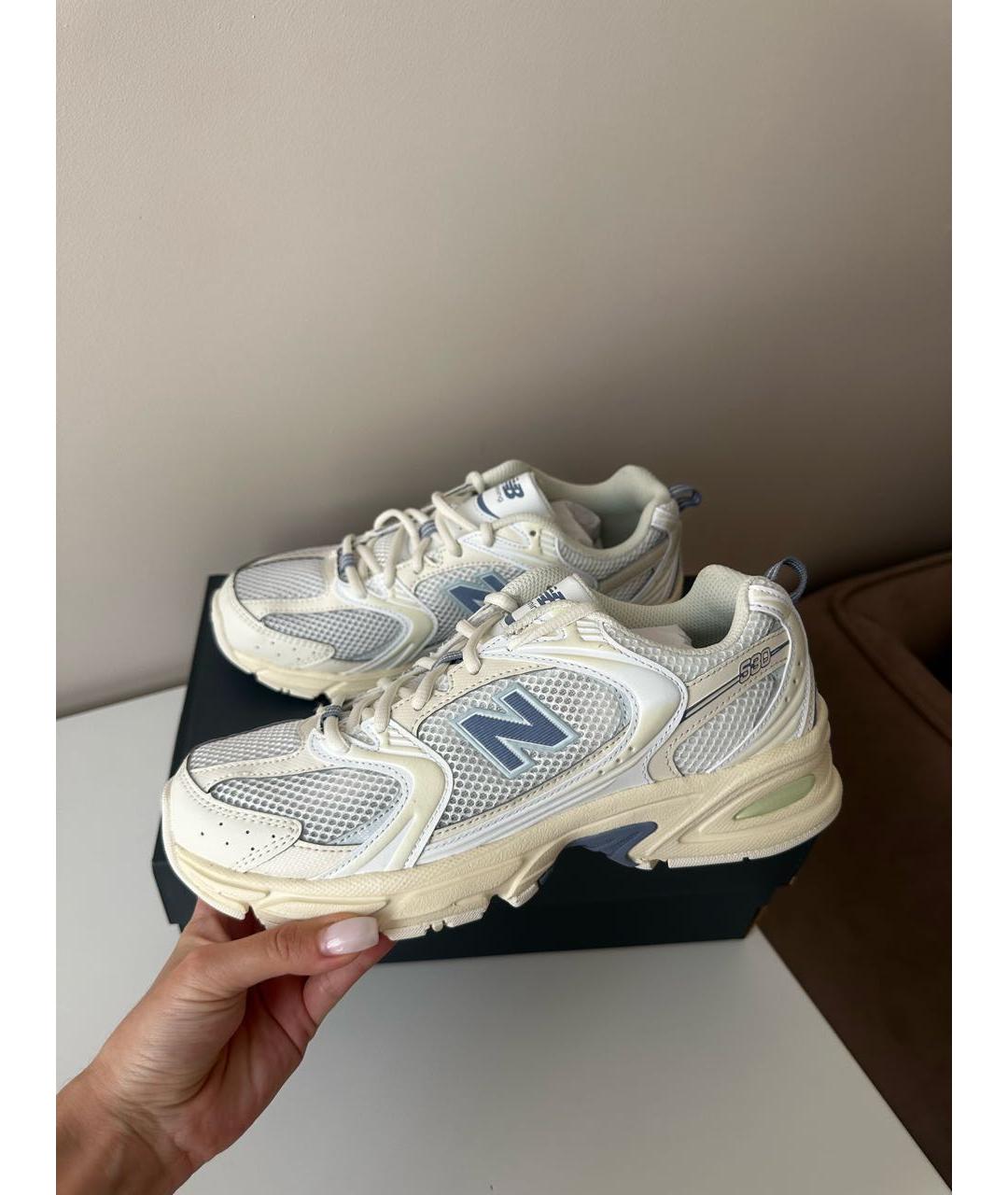 NEW BALANCE Бежевые кожаные кроссовки, фото 3