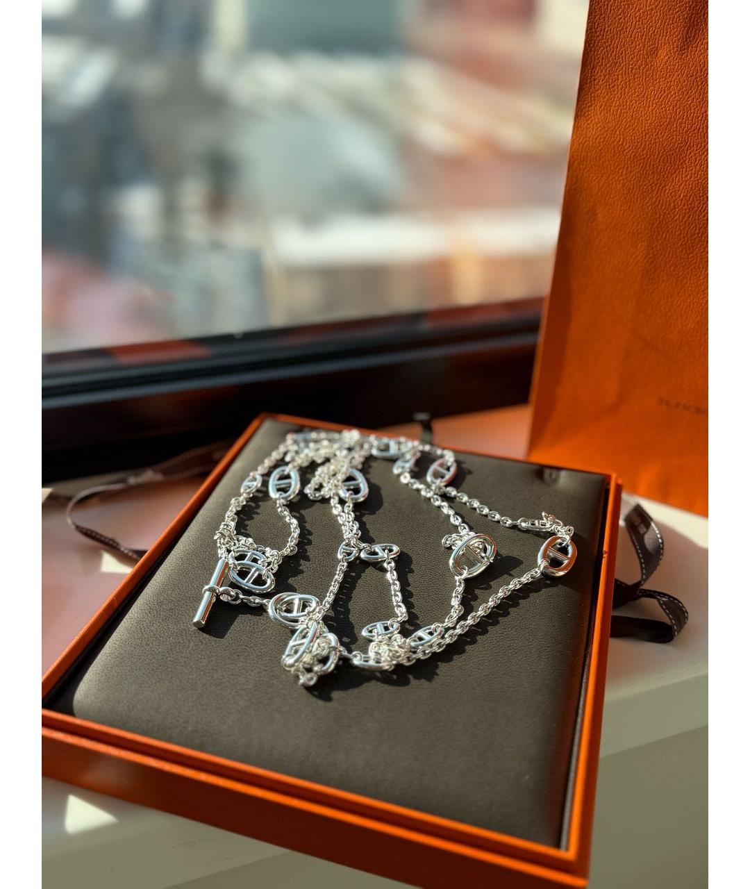 HERMES Серебряное серебряное колье, фото 4