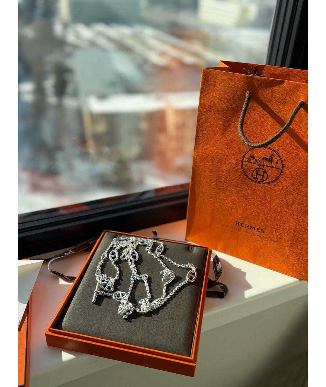 HERMES Серебряное серебряное колье, фото 5