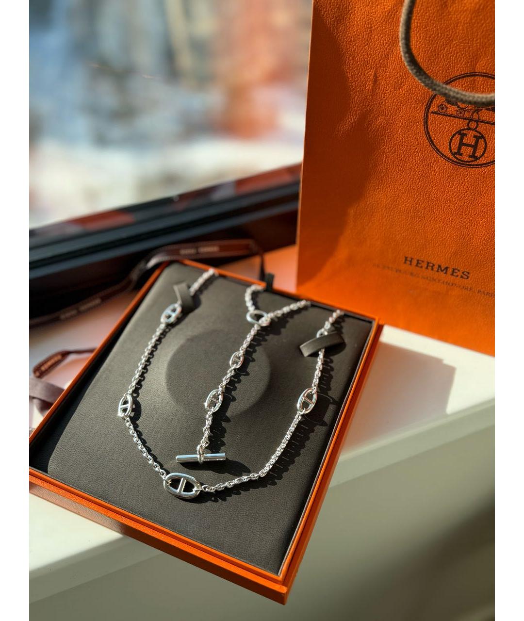HERMES Серебряное серебряное колье, фото 6
