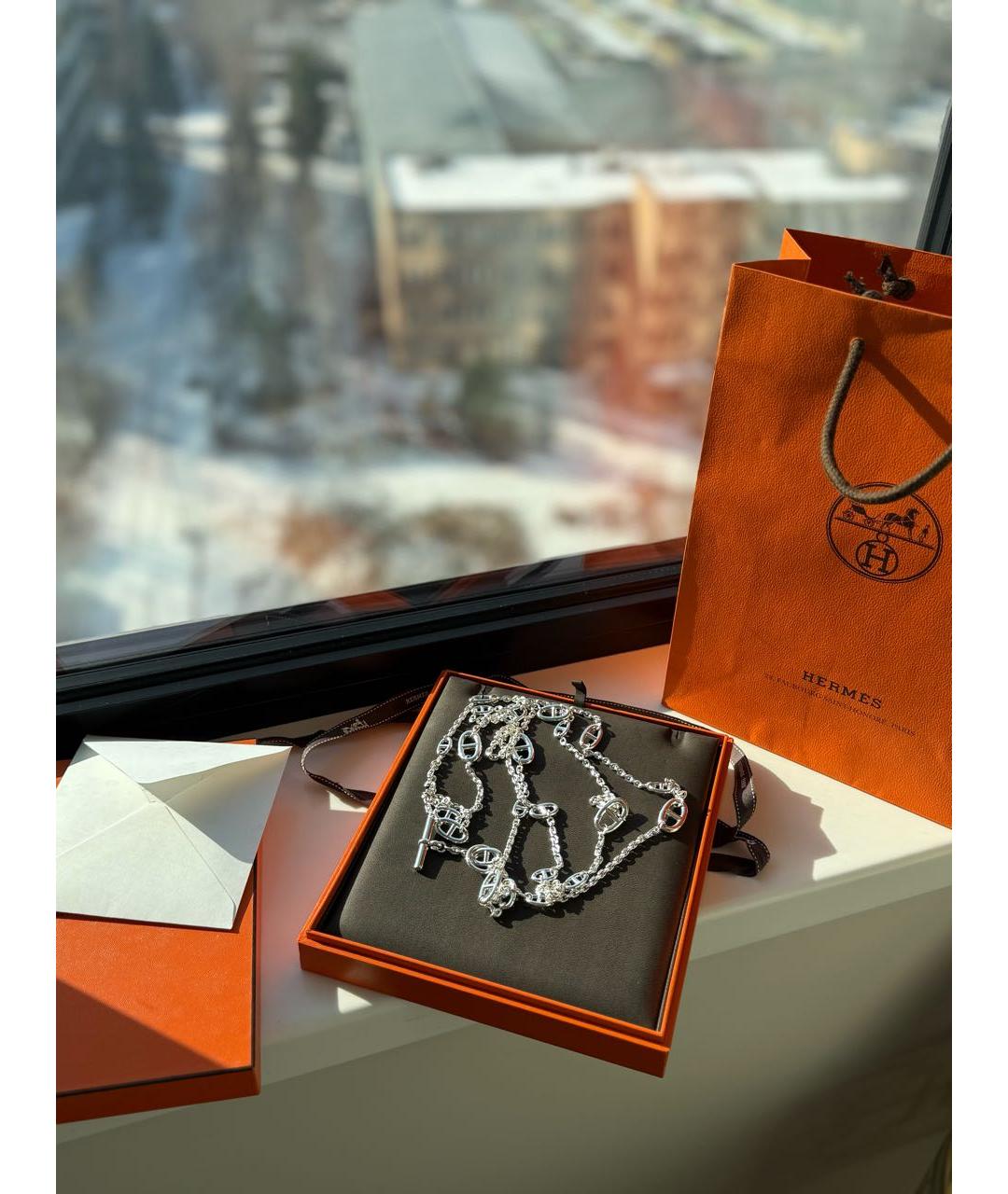HERMES Серебряное серебряное колье, фото 3