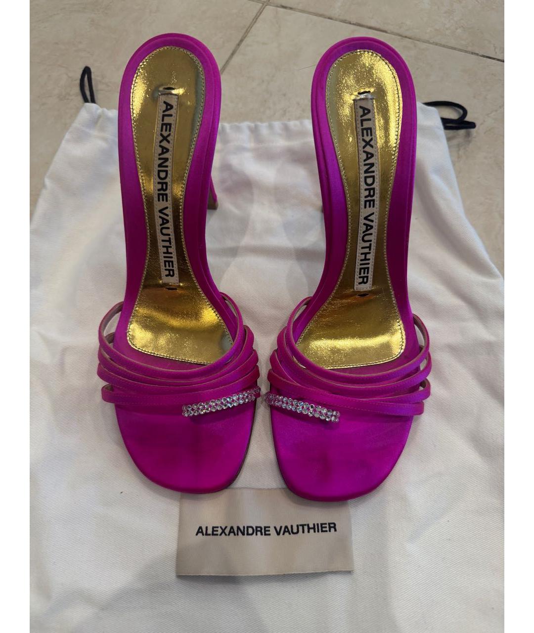 ALEXANDRE VAUTHIER Фуксия текстильные босоножки, фото 3