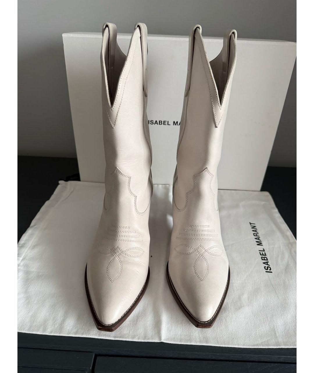 ISABEL MARANT Белые кожаные полусапоги, фото 2