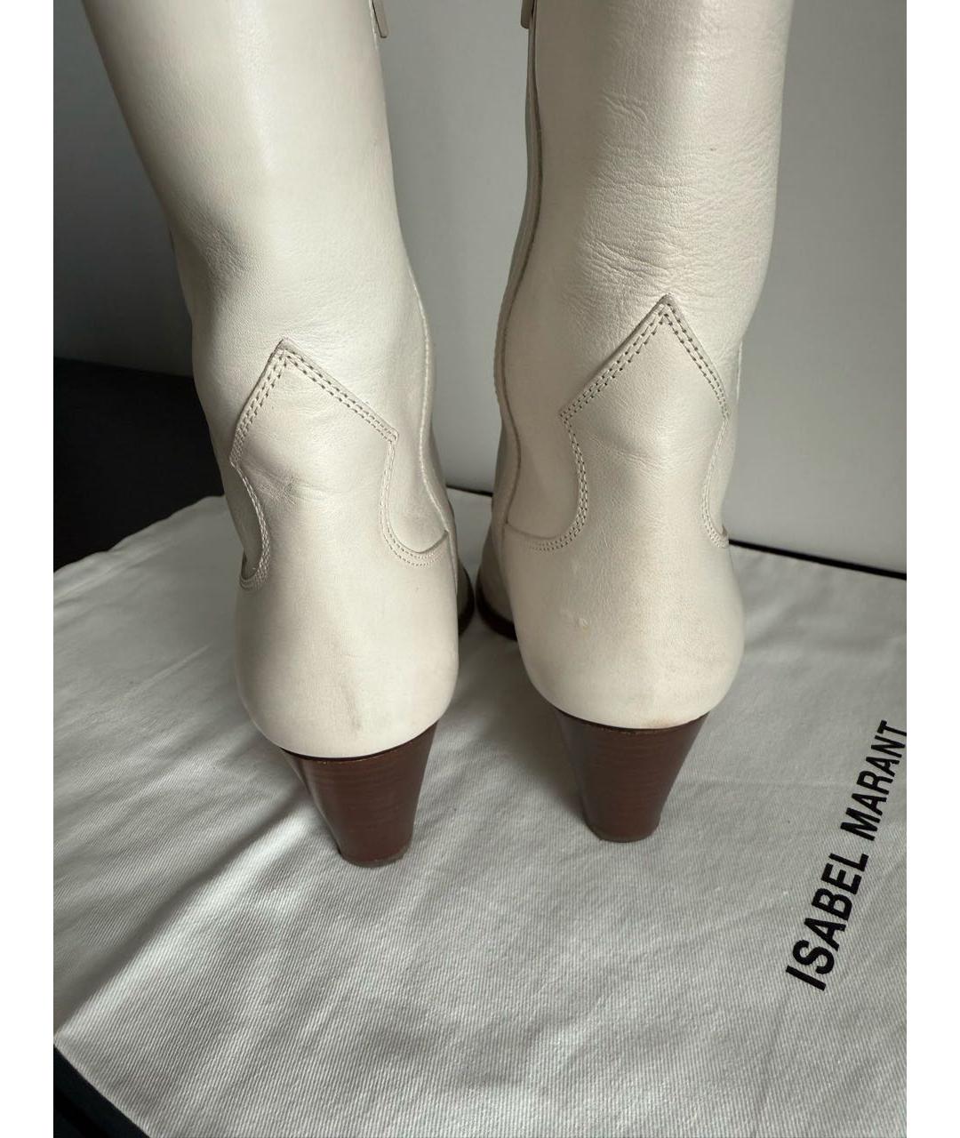 ISABEL MARANT Белые кожаные полусапоги, фото 3