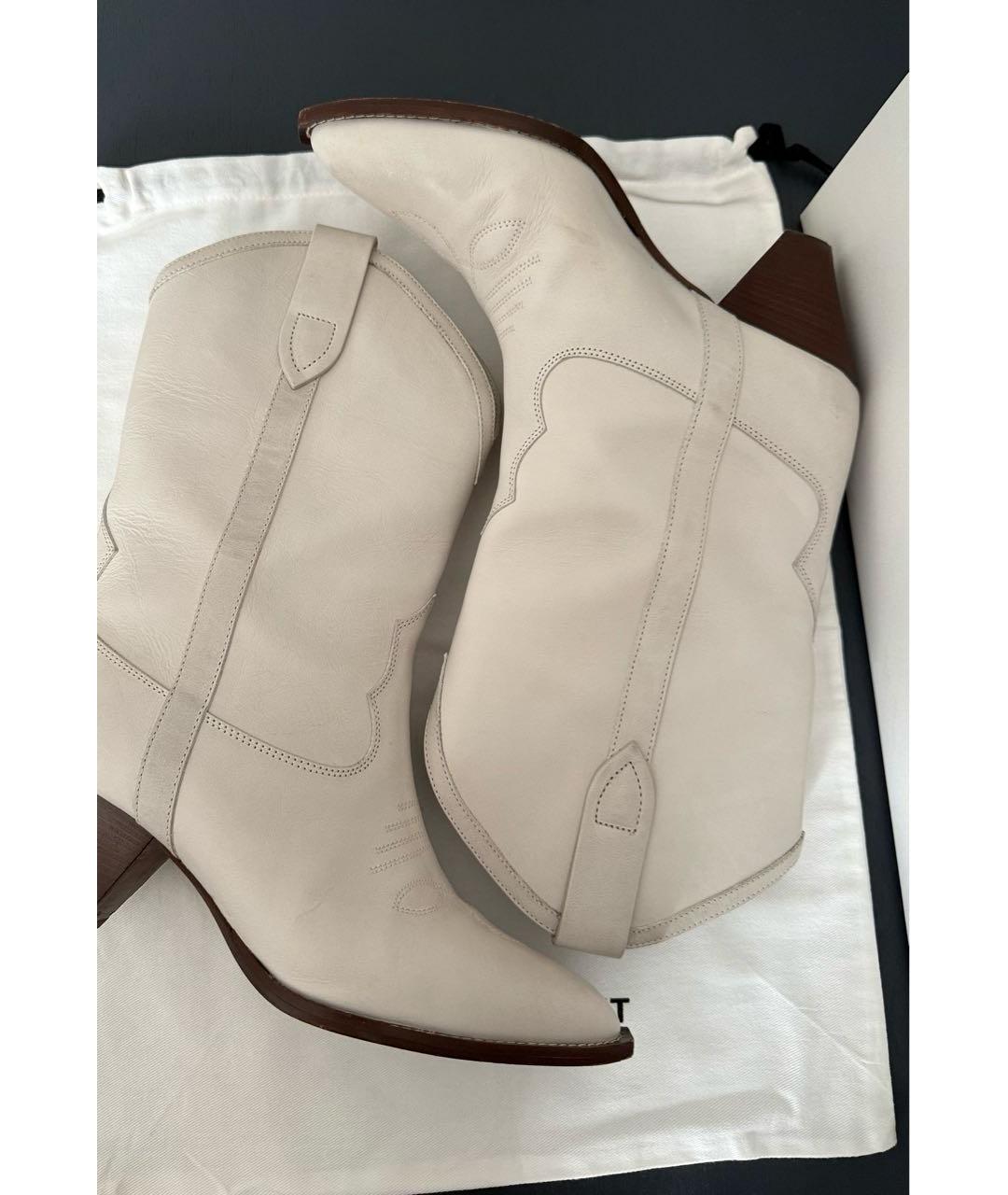 ISABEL MARANT Белые кожаные полусапоги, фото 5