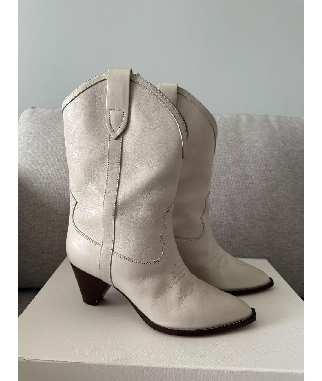 ISABEL MARANT Белые кожаные полусапоги, фото 8