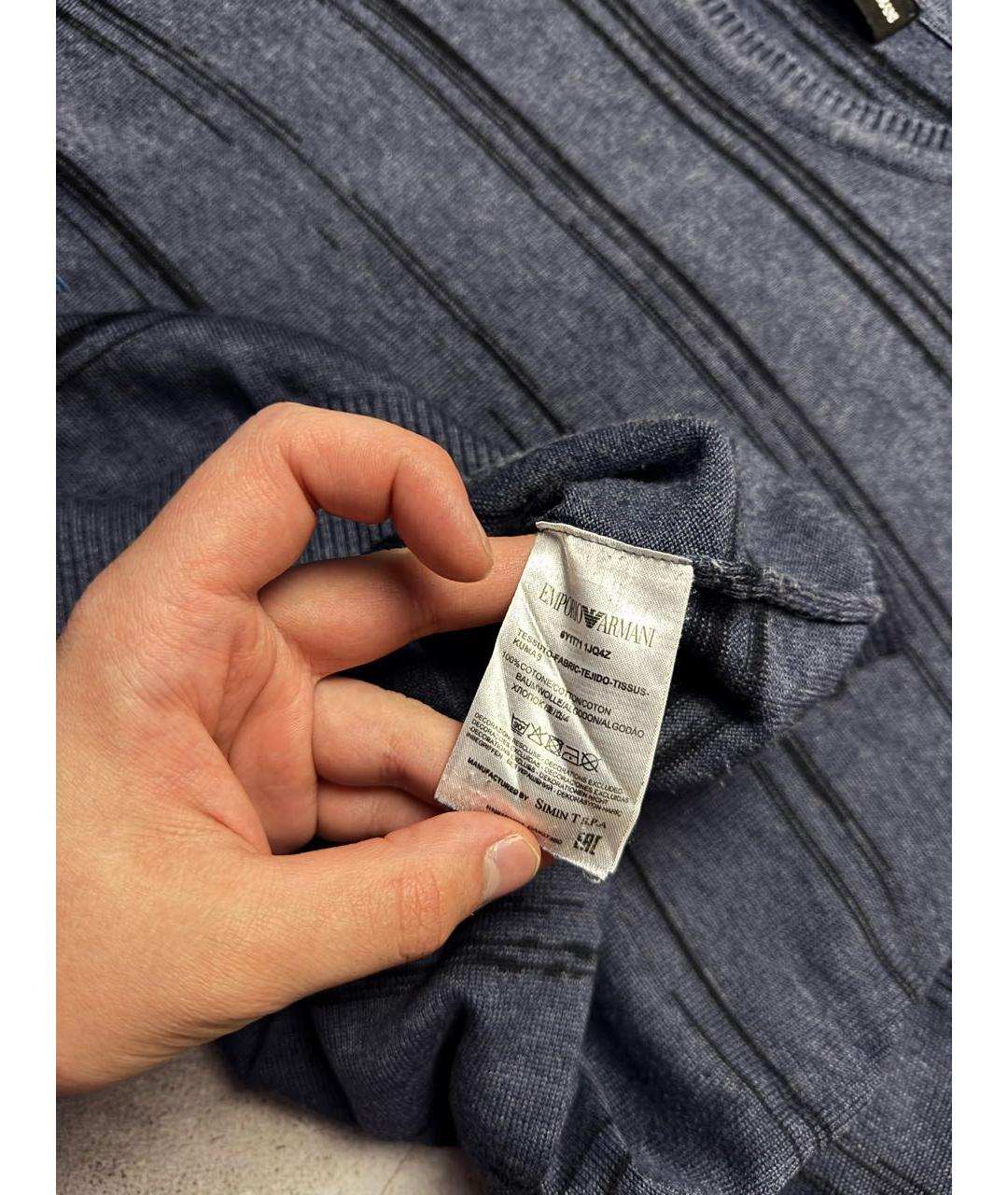 EMPORIO ARMANI Темно-синий джемпер / свитер, фото 4