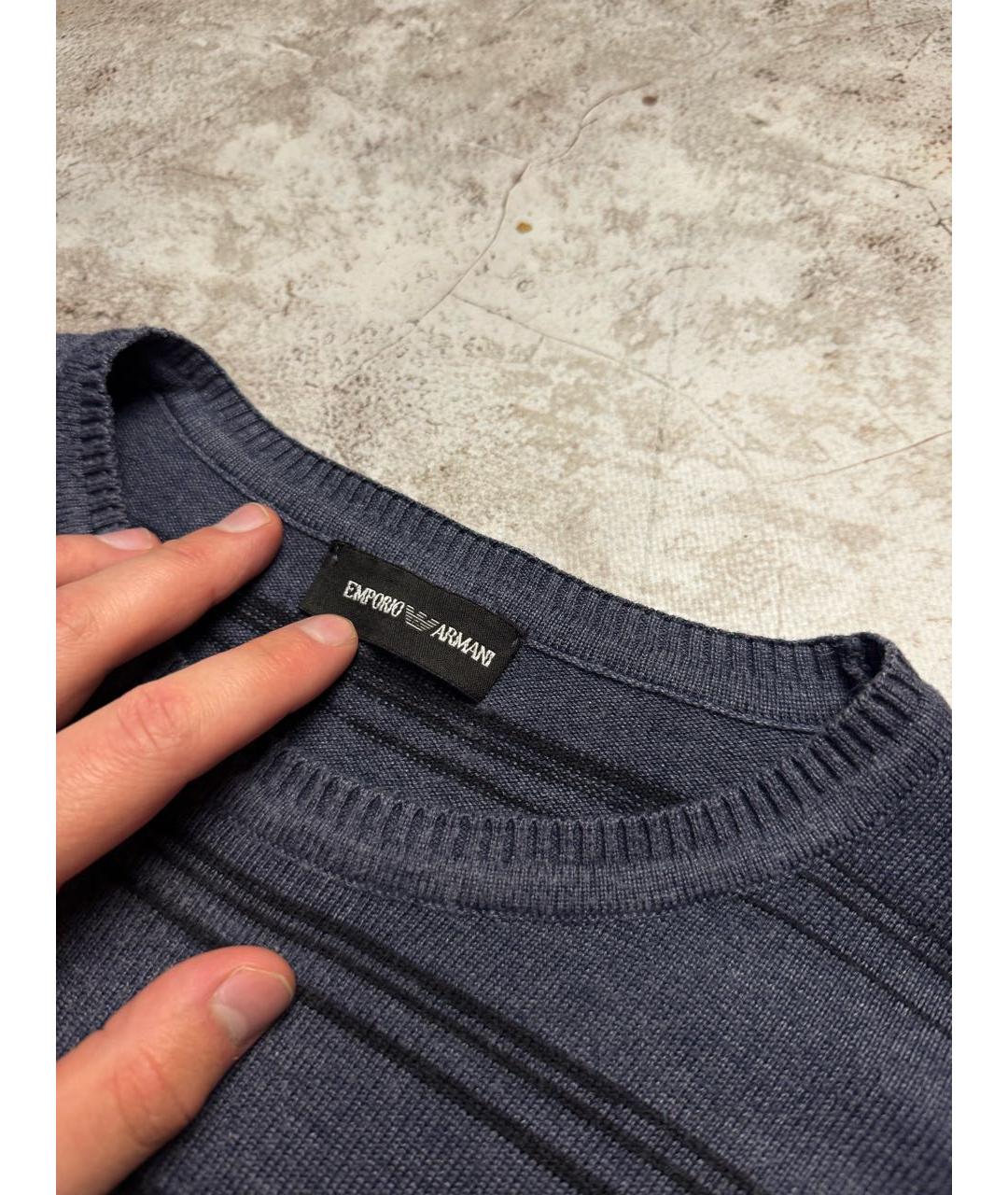 EMPORIO ARMANI Темно-синий джемпер / свитер, фото 3