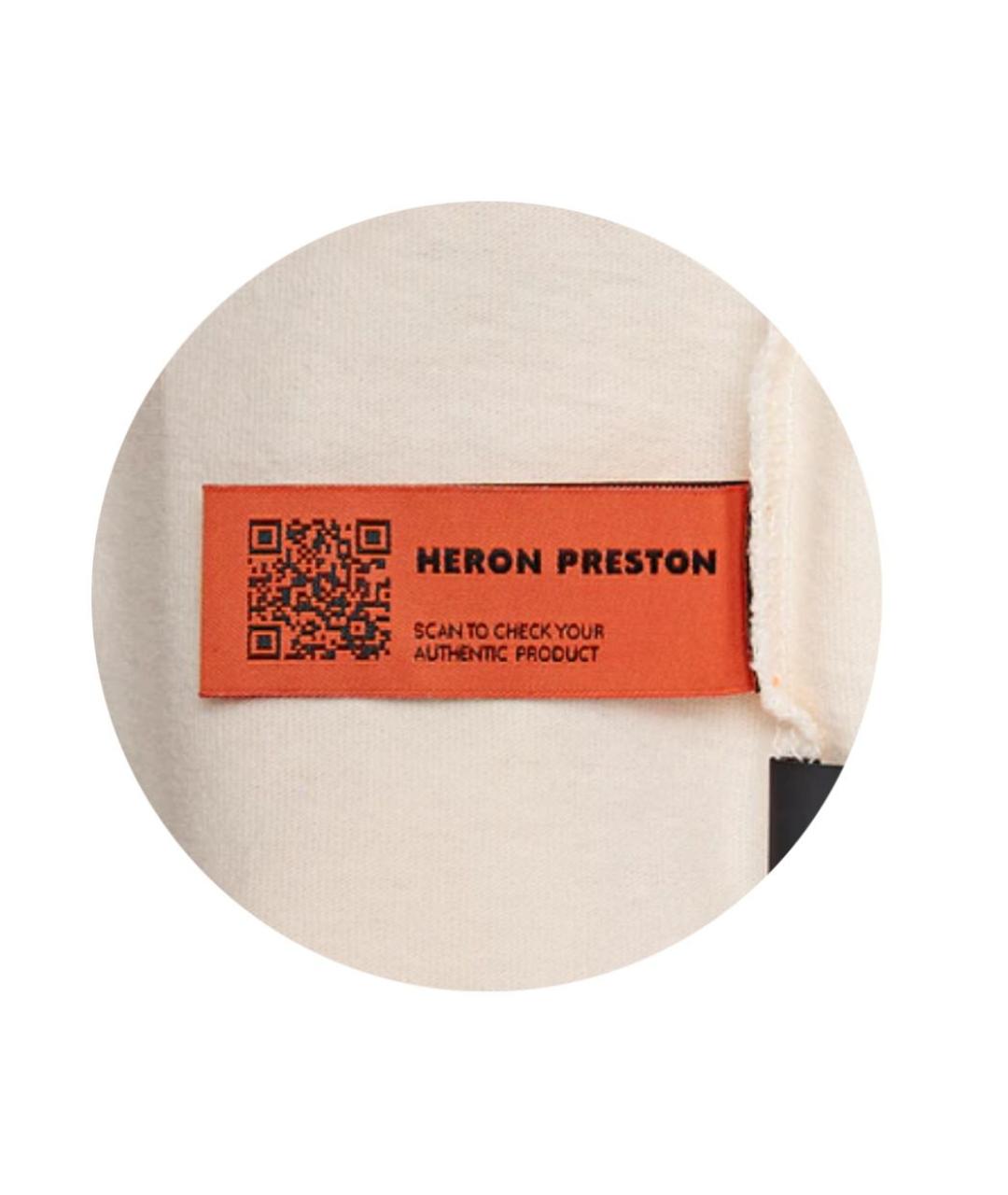 HERON PRESTON Бежевая хлопковая футболка, фото 3