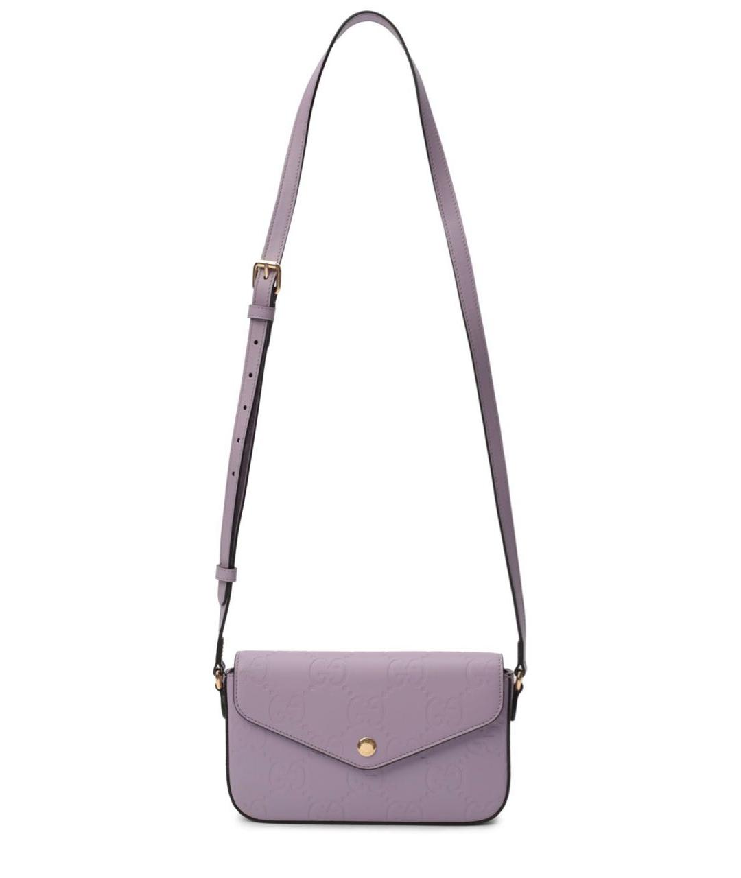 GUCCI Фиолетовая кожаная сумка через плечо, фото 1