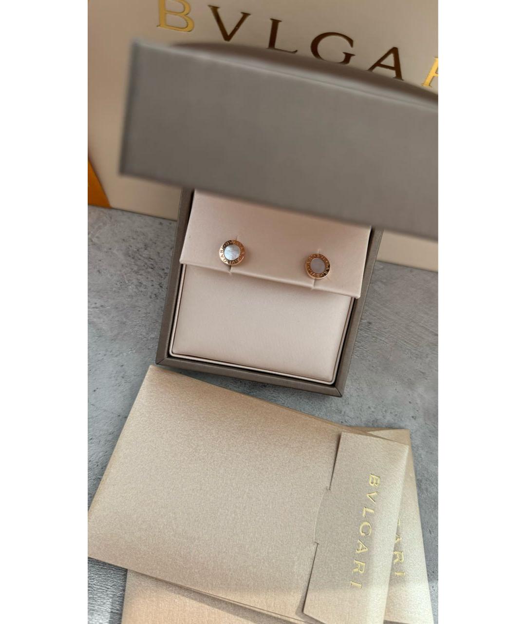 BVLGARI Белые серьги из розового золота, фото 3