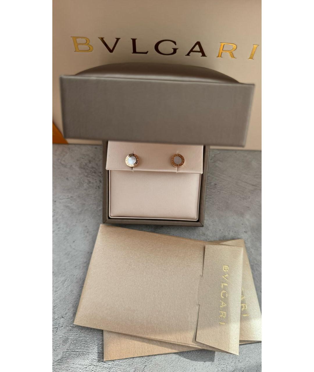 BVLGARI Белые серьги из розового золота, фото 4