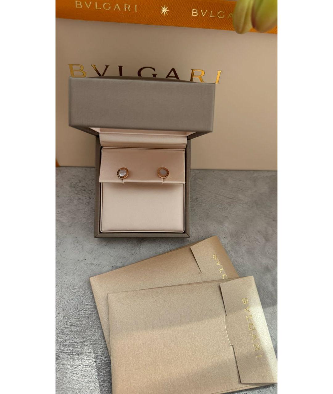BVLGARI Белые серьги из розового золота, фото 2