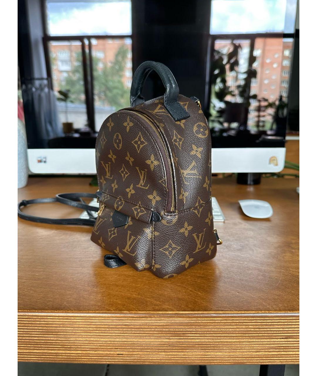 LOUIS VUITTON Коричневый кожаный рюкзак, фото 3