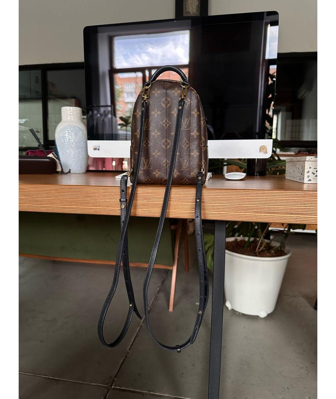 LOUIS VUITTON Коричневый кожаный рюкзак, фото 4