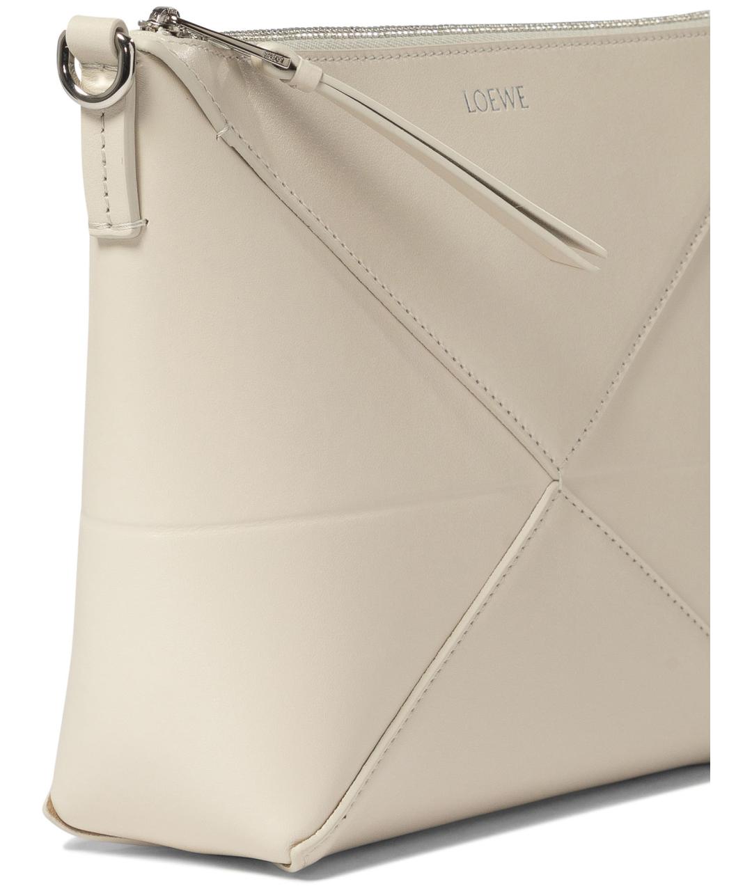 LOEWE Бежевая кожаная сумка через плечо, фото 4