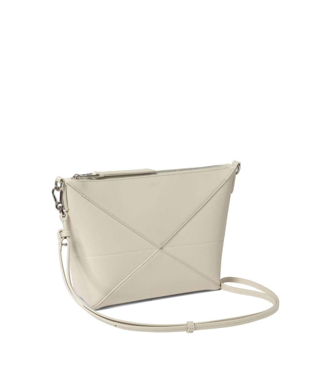 LOEWE Бежевая кожаная сумка через плечо, фото 2