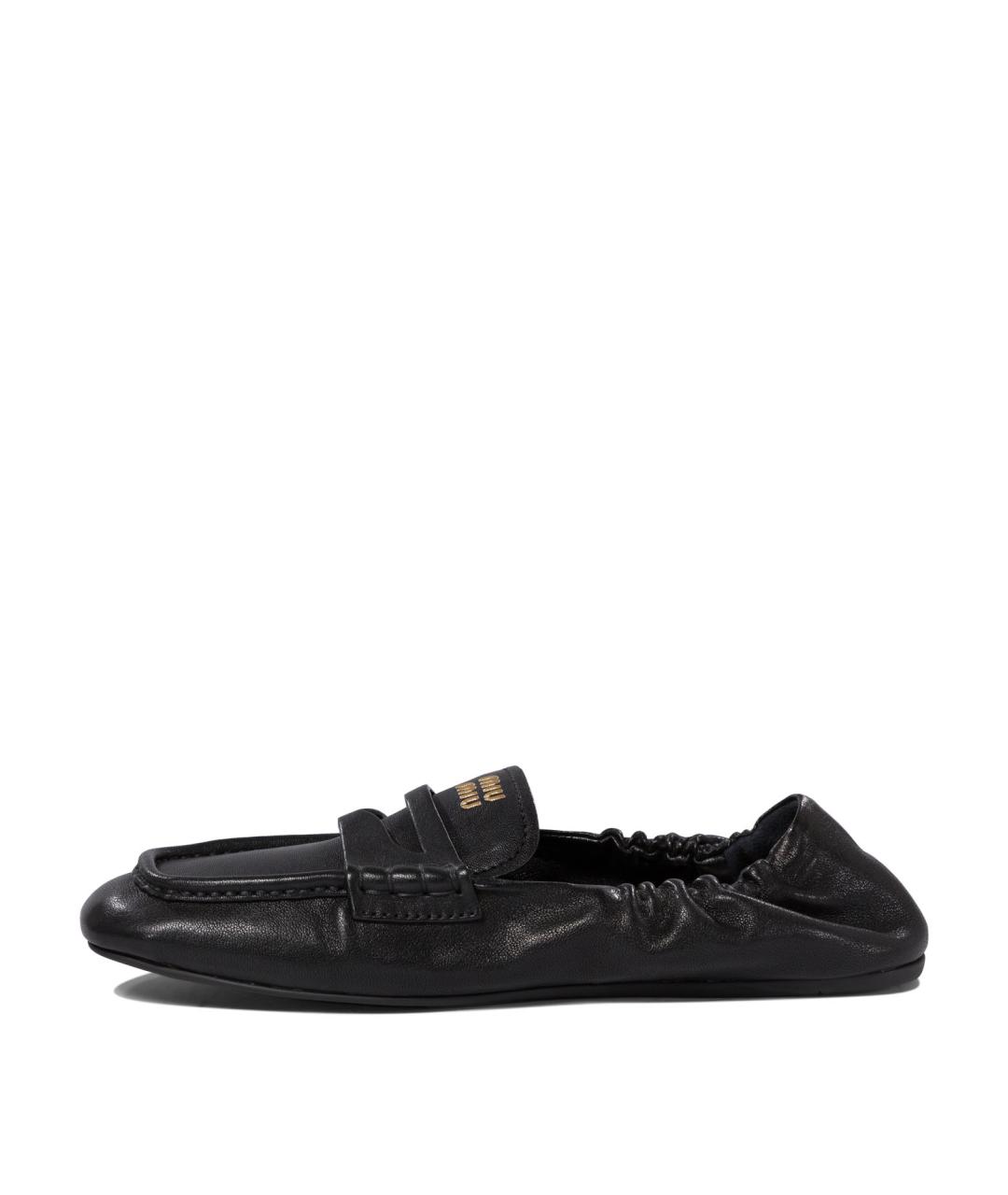 MIU MIU Черные кожаные лоферы, фото 3