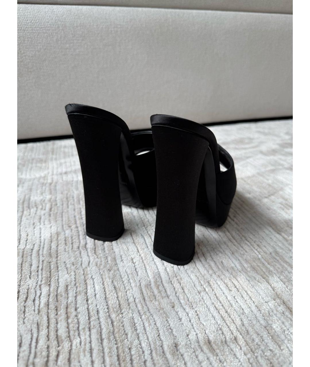 SAINT LAURENT Черные текстильные мюли, фото 6