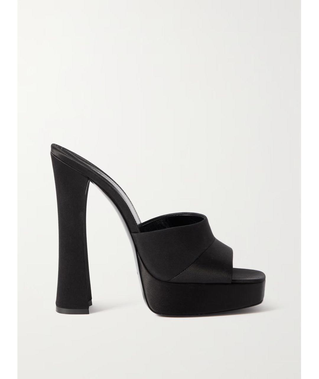 SAINT LAURENT Черные текстильные мюли, фото 9