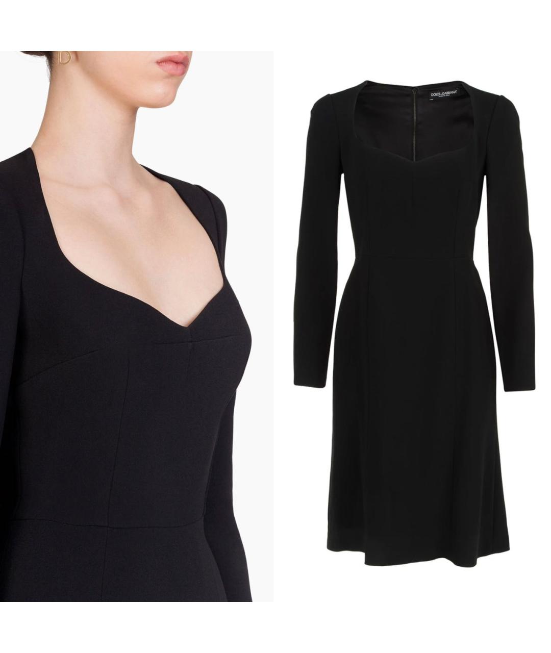 DOLCE&GABBANA Черное вискозное коктейльное платье, фото 2