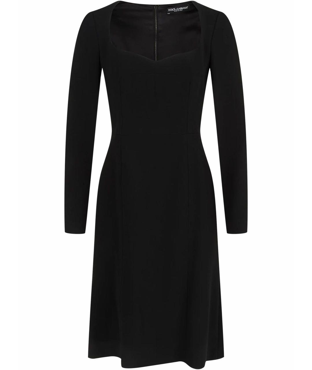 DOLCE&GABBANA Черное вискозное коктейльное платье, фото 1