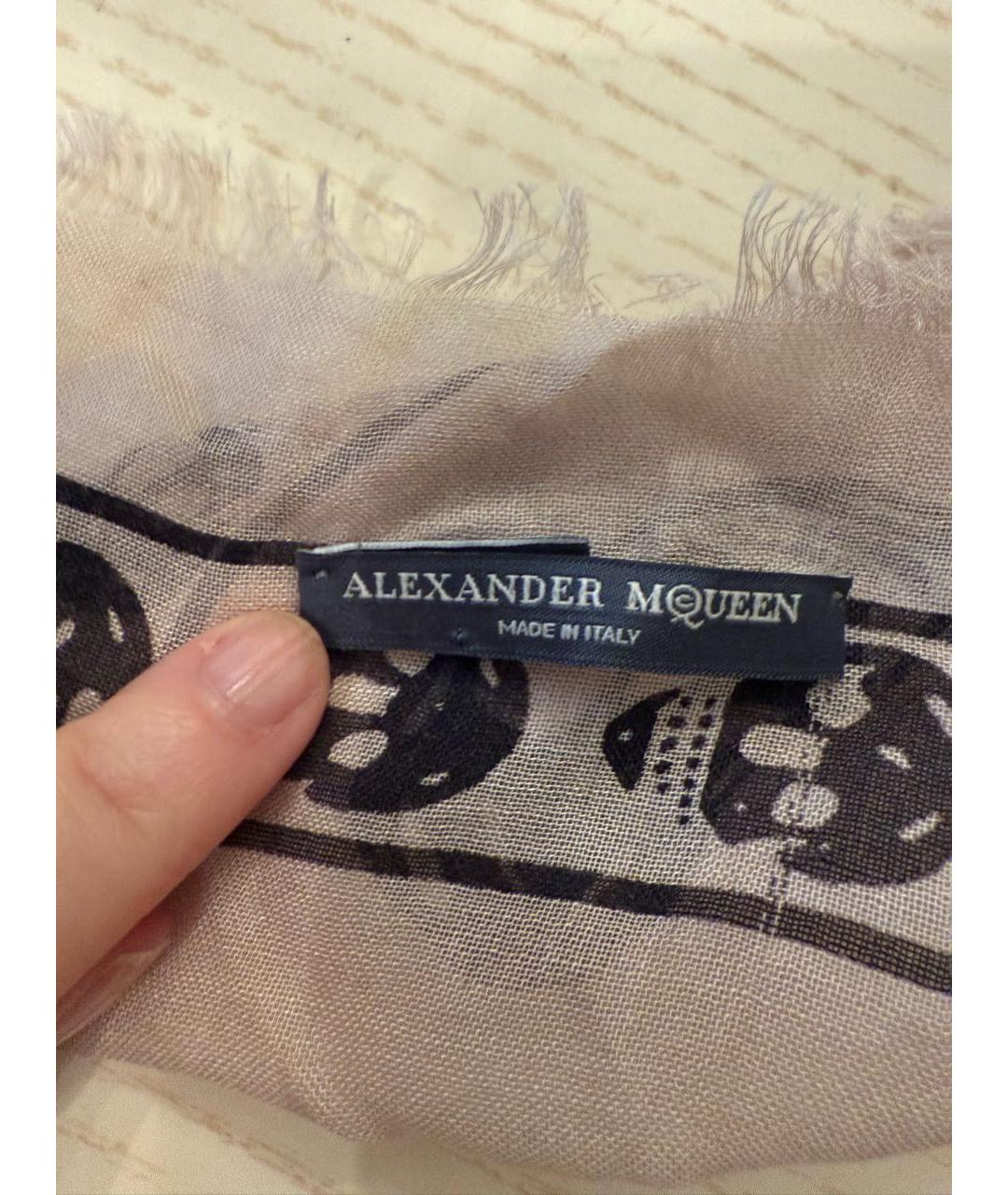 ALEXANDER MCQUEEN Бежевый платок, фото 3