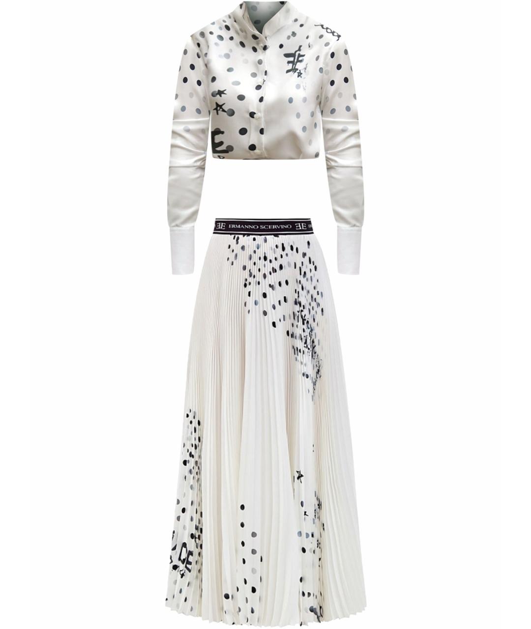 ERMANNO SCERVINO Белый шелковый костюм с юбками, фото 1
