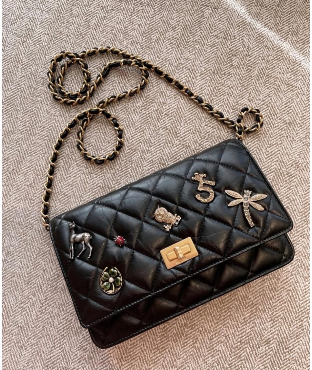 CHANEL Черная кожаная сумка через плечо, фото 6