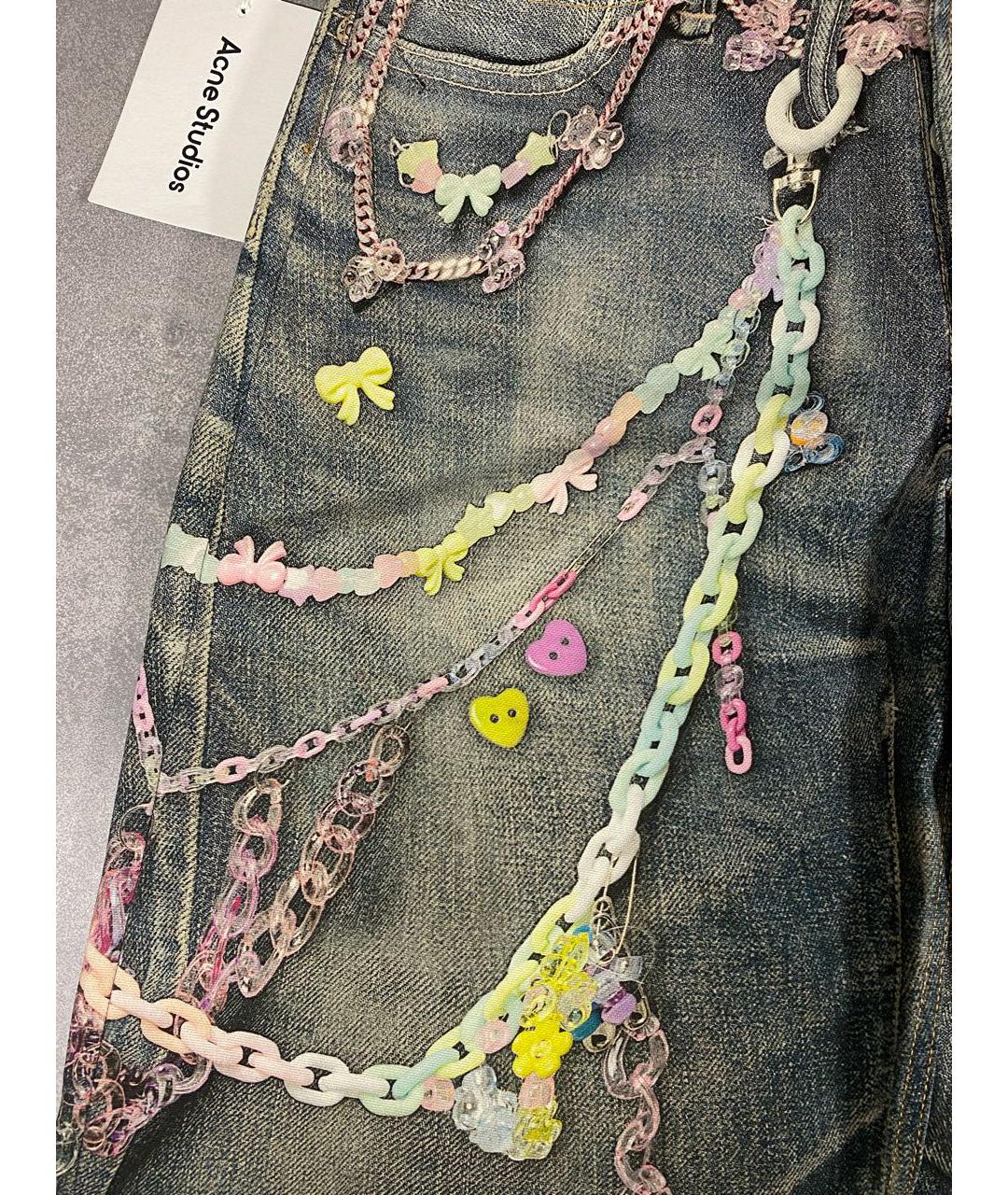ACNE STUDIOS Темно-синие хлопковые прямые джинсы, фото 5