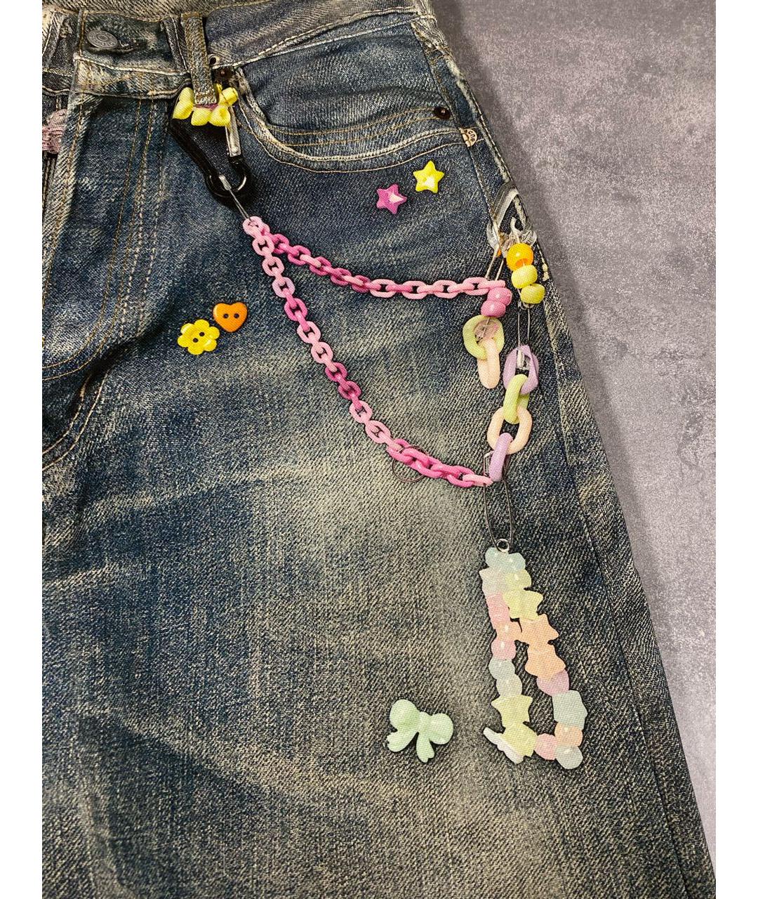 ACNE STUDIOS Темно-синие хлопковые прямые джинсы, фото 4