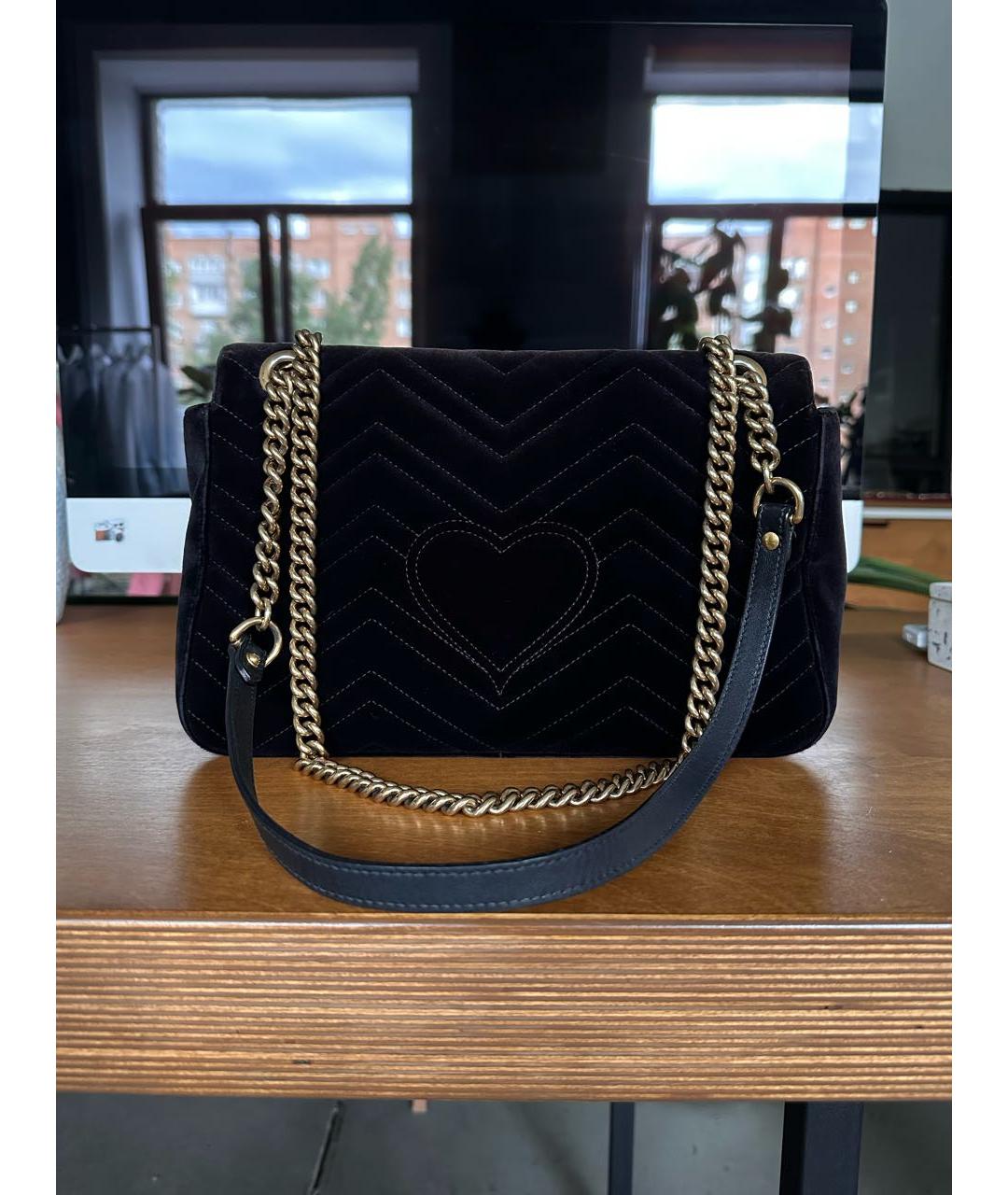 GUCCI Коричневая бархатная сумка через плечо, фото 2