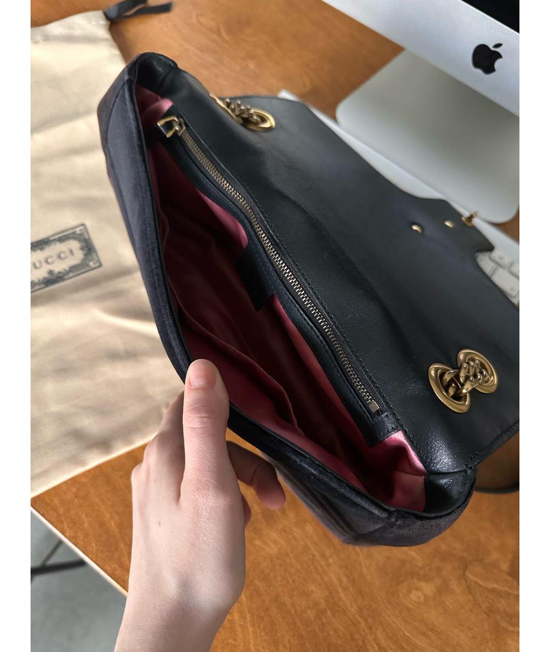 GUCCI Коричневая бархатная сумка через плечо, фото 4