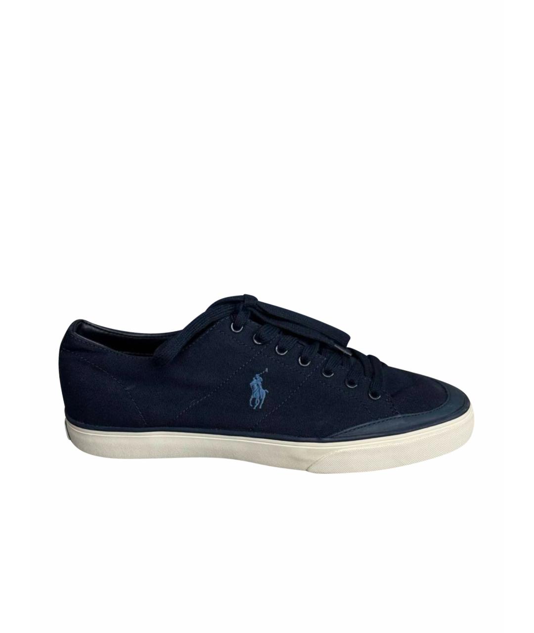 POLO RALPH LAUREN Темно-синие текстильные низкие кроссовки / кеды, фото 1
