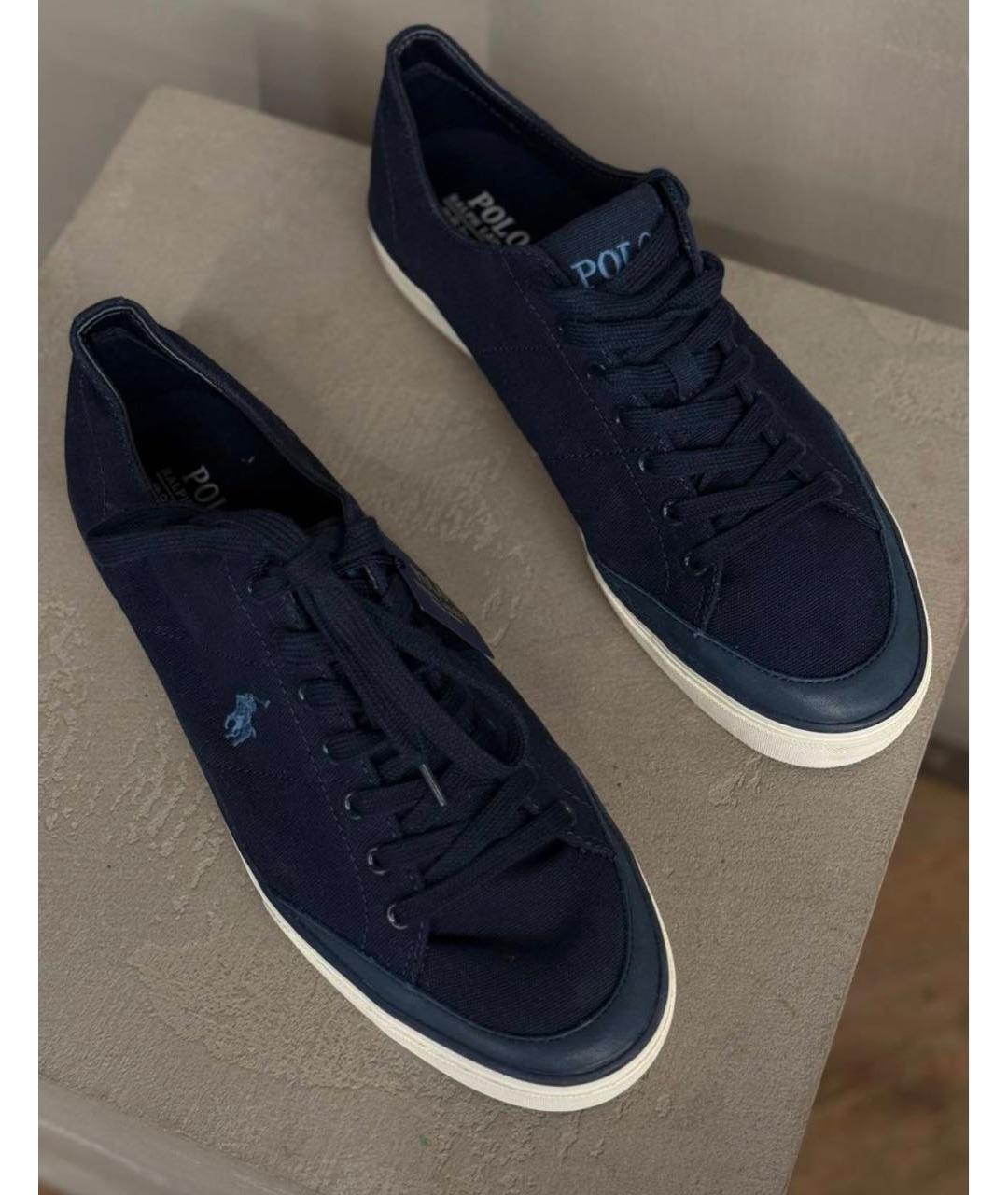 POLO RALPH LAUREN Темно-синие текстильные низкие кроссовки / кеды, фото 3