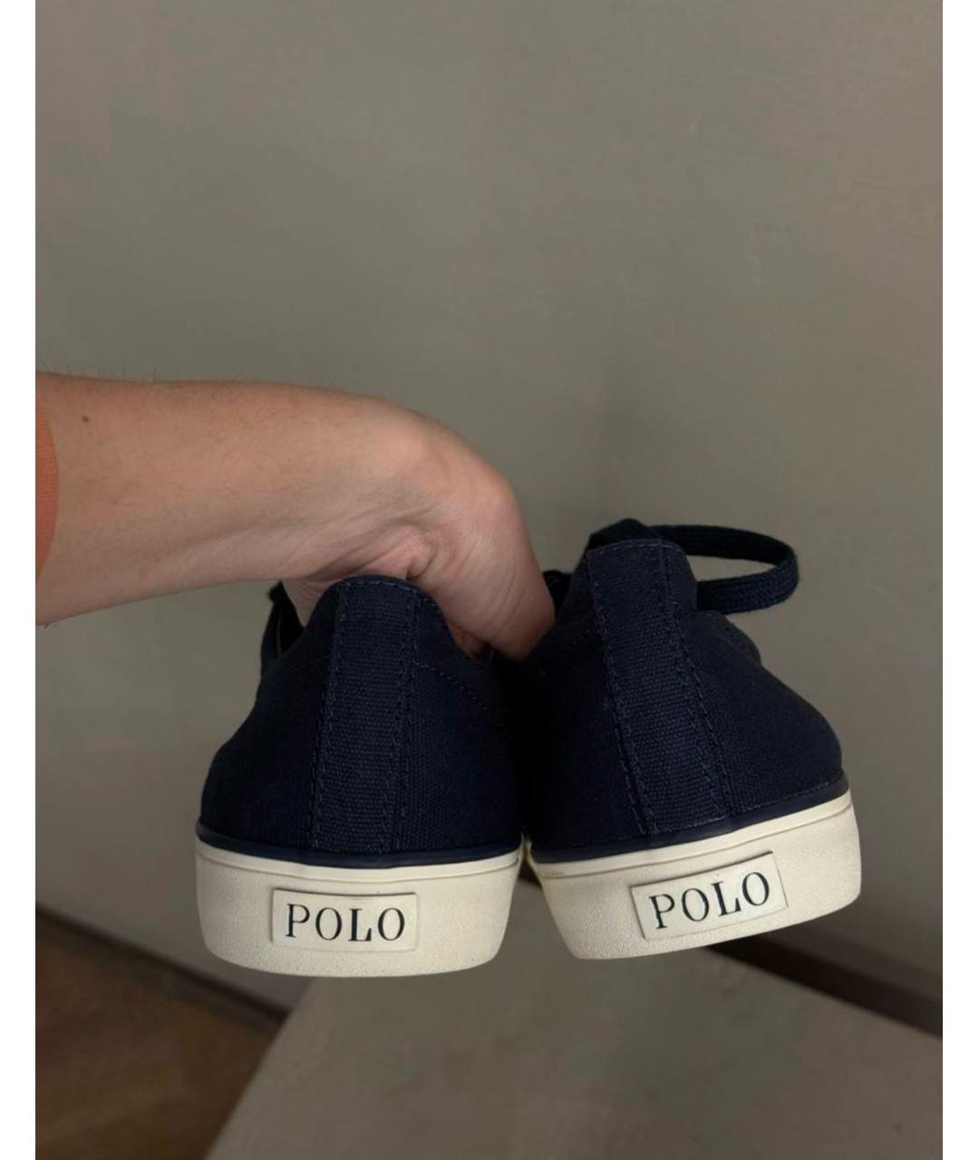 POLO RALPH LAUREN Темно-синие текстильные низкие кроссовки / кеды, фото 4