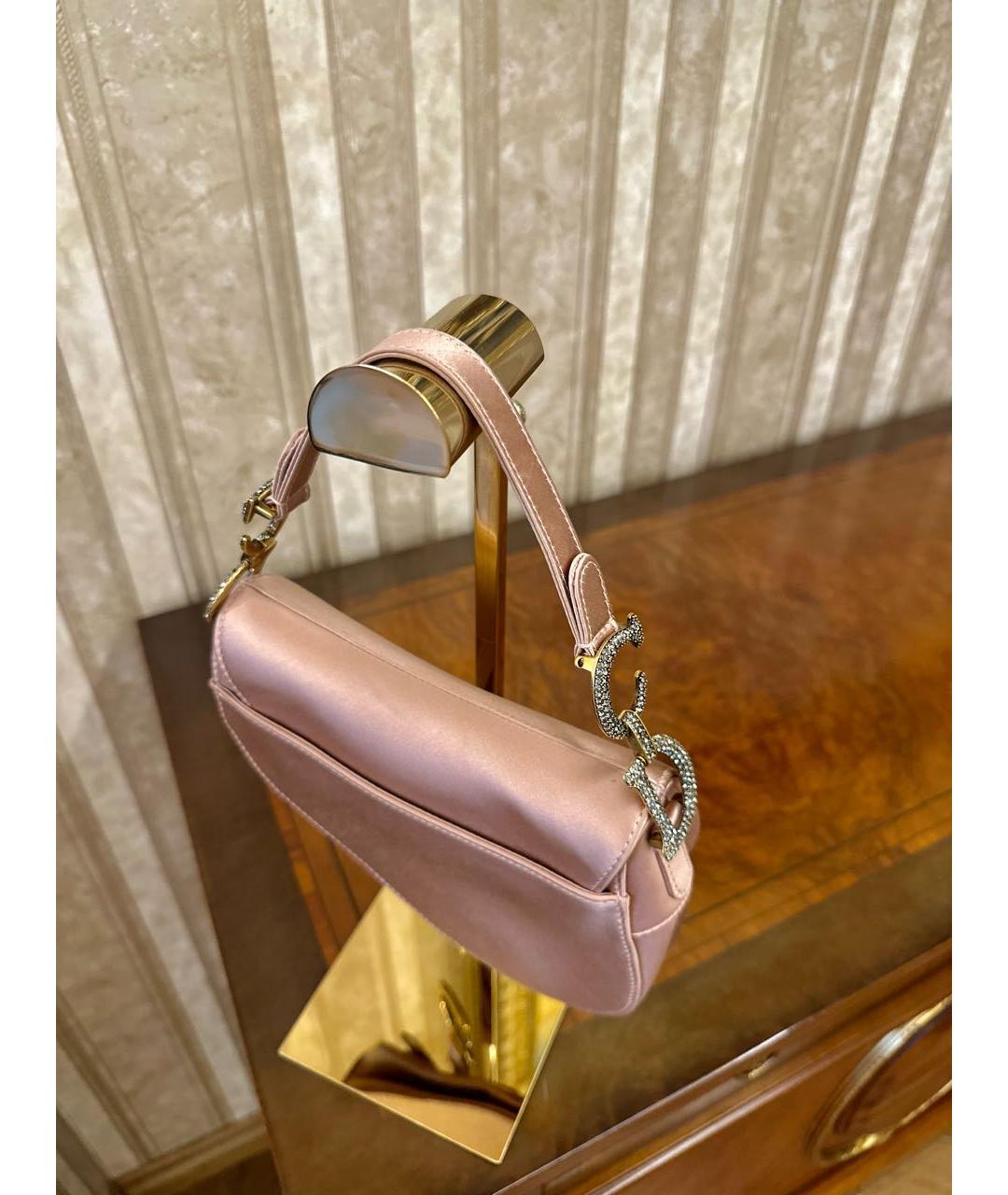 CHRISTIAN DIOR Розовая тканевая сумка с короткими ручками, фото 8