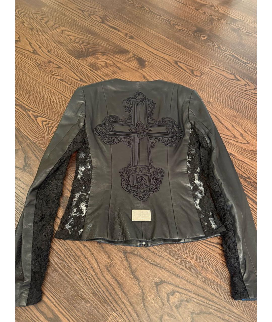 PHILIPP PLEIN Черная кожаная куртка, фото 4